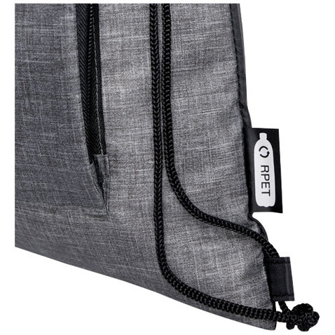Ash recycelter faltbarer Turnbeutel 7L, heather grau, schwarz bedrucken, Art.-Nr. 12064680 Ash recycelter faltbarer Turnbeutel 7L, heather grau, schwarz bedrucken, Art.-Nr. 12064680