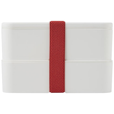 MIYO Doppel-Lunchbox, weiss, weiss, rot bedrucken, Art.-Nr. 21047008 MIYO Doppel-Lunchbox, weiss, weiss, rot bedrucken, Art.-Nr. 21047008