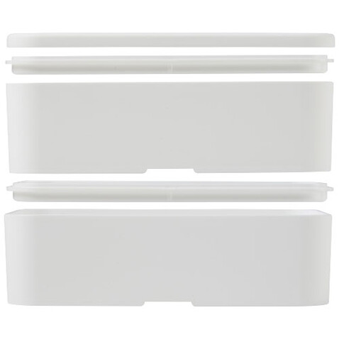 MIYO Doppel-Lunchbox, weiss, weiss, rot bedrucken, Art.-Nr. 21047008 MIYO Doppel-Lunchbox, weiss, weiss, rot bedrucken, Art.-Nr. 21047008