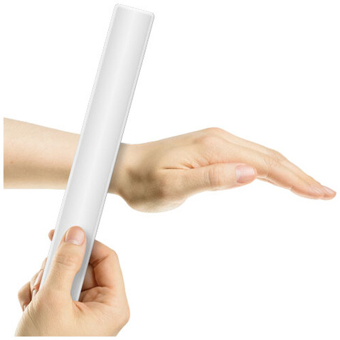 RFX™ 38 cm reflektierendes TPU Schnapparmband, weiss bedrucken, Art.-Nr. 1PR06001