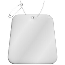 RFX™ H-09 Trapezförmiger reflektierender TPU-Anhänger, weiss bedrucken, Art.-Nr. 1PR09301
