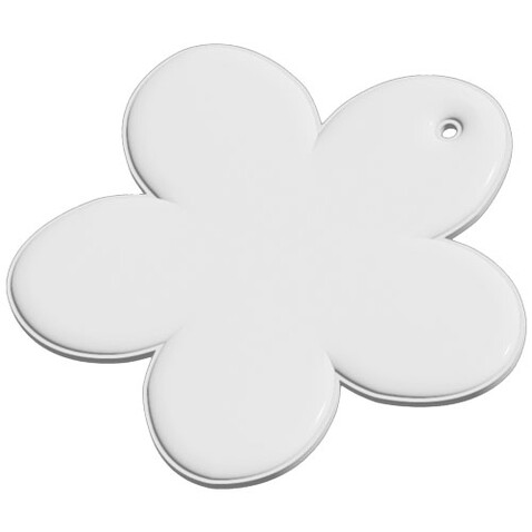 RFX™ H-13 reflektierender PVC-Anhänger Blume, weiss bedrucken, Art.-Nr. 1PR11801