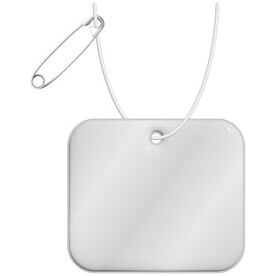 RFX™ H-20 rechteckiger reflektierender PVC-Anhänger XL, weiss bedrucken, Art.-Nr. 1PR12201