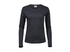 Tee Jays Ladies` LS Interlock T-Shirt, Dark Grey, 2XL bedrucken, Art.-Nr. 103541287