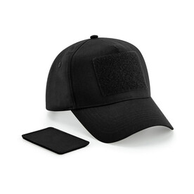 Beechfield Removable Patch 5 Panel Cap, Black, One Size bedrucken, Art.-Nr. 121691010