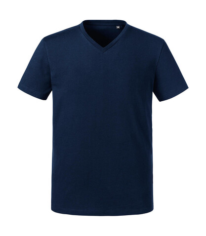 Russell Europe Men`s Pure Organic V-Neck Tee, White, XS bedrucken, Art.-Nr. 123000002