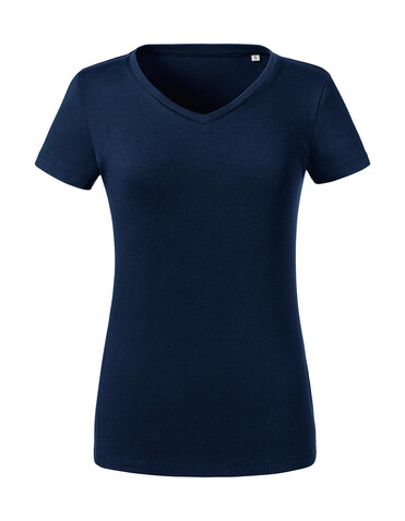 Russell Europe Ladies` Pure Organic V-Neck Tee, White, XS bedrucken, Art.-Nr. 124000002 Russell Europe Ladies` Pure Organic V-Neck Tee, White, XS bedrucken, Art.-Nr. 124000002
