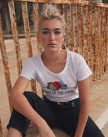 Fruit of the Loom Ladies Vintage T Large Logo Print, Black, XL bedrucken, Art.-Nr. 178011016 Fruit of the Loom Ladies Vintage T Large Logo Print, Black, XL bedrucken, Art.-Nr. 178011016