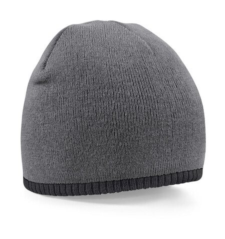 Beechfield Two-Tone Beanie Knitted Hat, Graphite Grey/Black, One Size bedrucken, Art.-Nr. 307691600 Beechfield Two-Tone Beanie Knitted Hat, Graphite Grey/Black, One Size bedrucken, Art.-Nr. 307691600