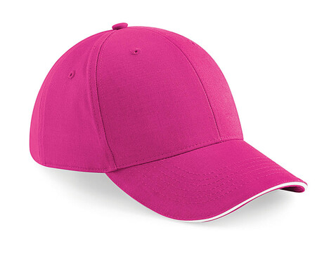 Beechfield Athleisure 6 Panel Cap, White/Bright Royal, One Size bedrucken, Art.-Nr. 371690550
