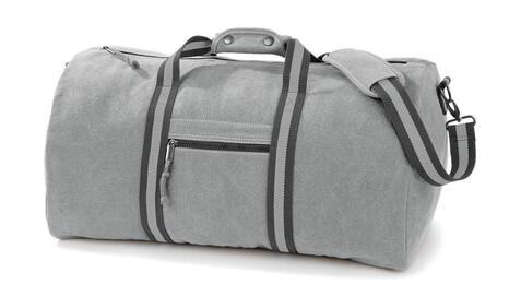 Quadra Vintage Canvas Holdall, Vintage Light Grey, One Size bedrucken, Art.-Nr. 613301220