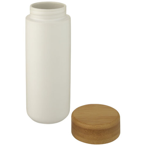 Lumi 300 ml Keramikbecher mit Bambusdeckel, weiss bedrucken, Art.-Nr. 10070501