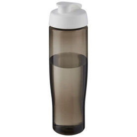 H2O Active® Eco Tempo 700 ml Sportflasche mit Klappdeckel, weiss, kohle bedrucken, Art.-Nr. 21044801