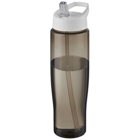H2O Active® Eco Tempo 700 ml Sportflasche mit Ausgussdeckel, weiss, kohle bedrucken, Art.-Nr. 21044901