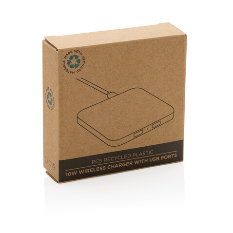 10W Wireless Charger aus RSC recycl. Kunststoff mit Dual-USB weiß bedrucken, Art.-Nr. P308.463 10W Wireless Charger aus RSC recycl. Kunststoff mit Dual-USB weiß bedrucken, Art.-Nr. P308.463