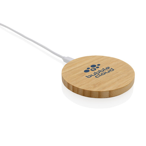 15W Bambus Wireless Charger braun bedrucken, Art.-Nr. P308.389 15W Bambus Wireless Charger braun bedrucken, Art.-Nr. P308.389