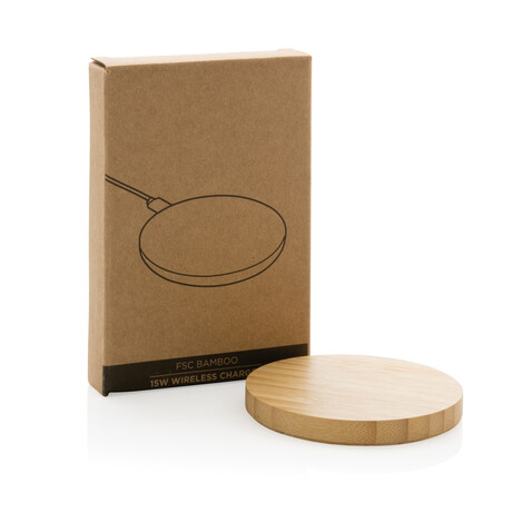 15W Bambus Wireless Charger braun bedrucken, Art.-Nr. P308.389 15W Bambus Wireless Charger braun bedrucken, Art.-Nr. P308.389