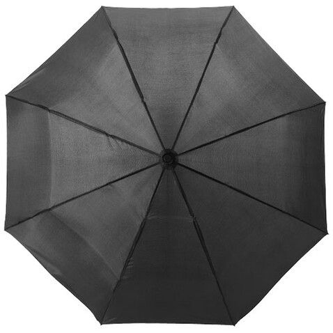 Alex 21,5" Vollautomatik Kompaktregenschirm, schwarz, silber bedrucken, Art.-Nr. 10901681