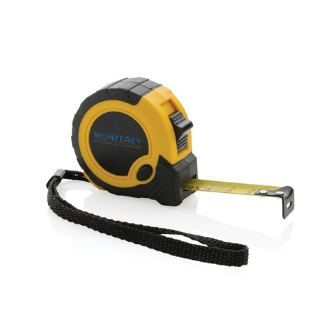 3m/16mm Maßband mit Stop-Taste aus RCS recycelt. Kunststoff gelb, schwarz bedrucken, Art.-Nr. P112.126 3m/16mm Maßband mit Stop-Taste aus RCS recycelt. Kunststoff gelb, schwarz bedrucken, Art.-Nr. P112.126