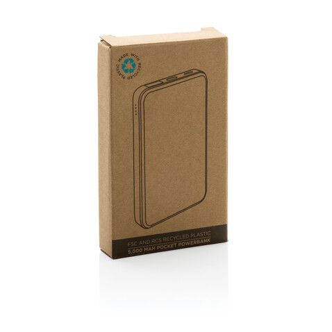 5.000mAh Powerbank aus RCS recyceltem Kunststoff braun bedrucken, Art.-Nr. P322.379 5.000mAh Powerbank aus RCS recyceltem Kunststoff braun bedrucken, Art.-Nr. P322.379