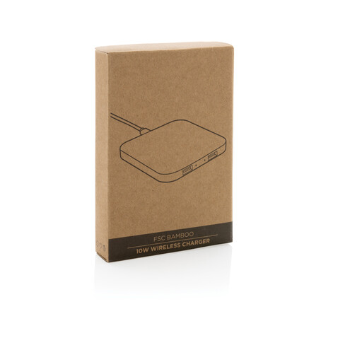 10W Wireless-Charger mit USB aus Bambus braun bedrucken, Art.-Nr. P308.379 10W Wireless-Charger mit USB aus Bambus braun bedrucken, Art.-Nr. P308.379