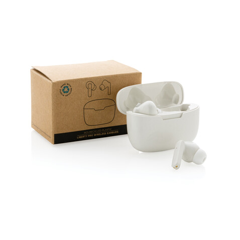 Liberty Pro TWS-Ohrhörer aus recyceltem RCS-ABS weiß bedrucken, Art.-Nr. P329.583 Liberty Pro TWS-Ohrhörer aus recyceltem RCS-ABS weiß bedrucken, Art.-Nr. P329.583