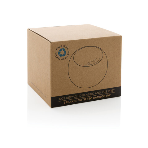 5W Lautsprecher aus RCS rPlastik/PET & Bambus anthrazit bedrucken, Art.-Nr. P329.949 5W Lautsprecher aus RCS rPlastik/PET & Bambus anthrazit bedrucken, Art.-Nr. P329.949
