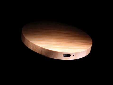 15W Bambus Wireless Charger braun bedrucken, Art.-Nr. P308.389 15W Bambus Wireless Charger braun bedrucken, Art.-Nr. P308.389