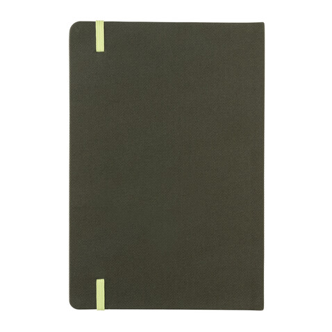 GRS-zertifiziertes rPET-A5-Notizbuch grün, grün bedrucken, Art.-Nr. P774.457