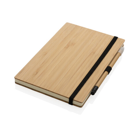 Bambus-Notizbuch und Infinity-Bleistift im Set braun bedrucken, Art.-Nr. P774.469 Bambus-Notizbuch und Infinity-Bleistift im Set braun bedrucken, Art.-Nr. P774.469