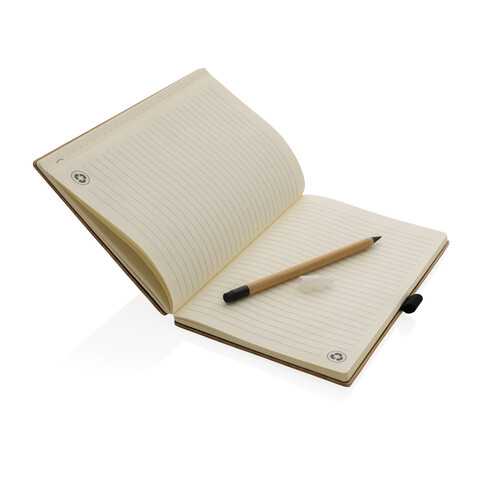 Bambus-Notizbuch und Infinity-Bleistift im Set braun bedrucken, Art.-Nr. P774.469 Bambus-Notizbuch und Infinity-Bleistift im Set braun bedrucken, Art.-Nr. P774.469