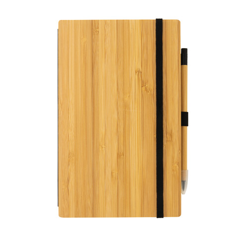 Bambus-Notizbuch und Infinity-Bleistift im Set braun bedrucken, Art.-Nr. P774.469 Bambus-Notizbuch und Infinity-Bleistift im Set braun bedrucken, Art.-Nr. P774.469