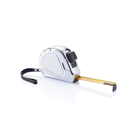 5m/19mm Auto-Stopp Maßband Ergonomic silber, schwarz bedrucken, Art.-Nr. P112.052
