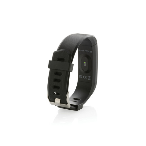 Sense Fit Tracker aus RCS recyceltem TPU mit Pulsmesser schwarz bedrucken, Art.-Nr. P330.811