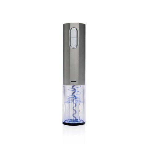 Elektronischer Weinöffner - USB aufladbar grau bedrucken, Art.-Nr. P911.392
