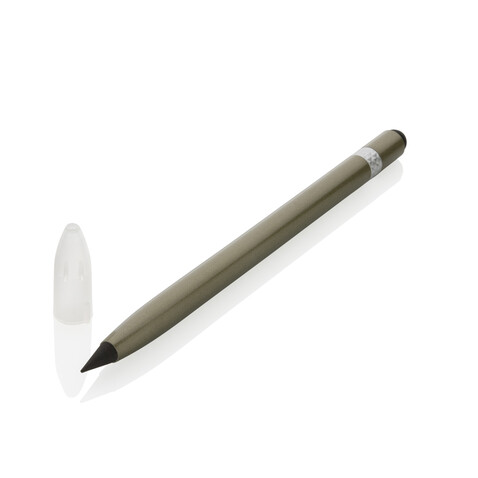 Tintenloser Stift aus Aluminium mit Radiergummi grün bedrucken, Art.-Nr. P611.127 Tintenloser Stift aus Aluminium mit Radiergummi grün bedrucken, Art.-Nr. P611.127