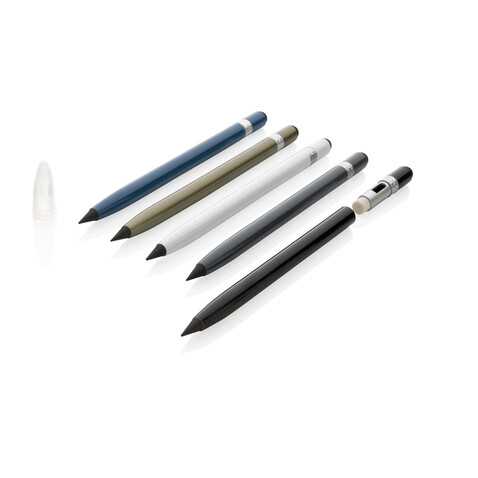 Tintenloser Stift aus Aluminium mit Radiergummi grün bedrucken, Art.-Nr. P611.127 Tintenloser Stift aus Aluminium mit Radiergummi grün bedrucken, Art.-Nr. P611.127