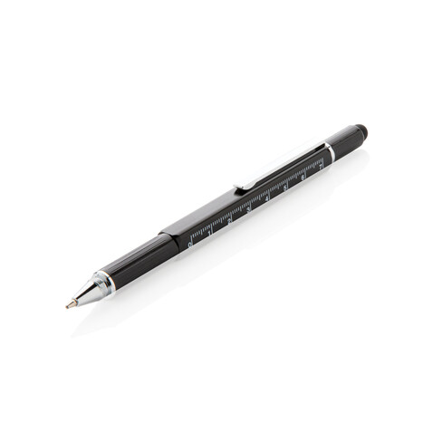 5-in-1 Aluminium Tool-Stift schwarz bedrucken, Art.-Nr. P221.551 5-in-1 Aluminium Tool-Stift schwarz bedrucken, Art.-Nr. P221.551