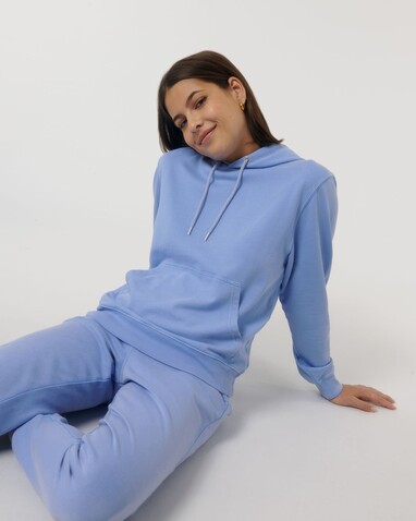 Archer Vintage - Der Garment-Dyed Unisex-Hoodie aus French Terry - G. Dyed Swimmer Blue - 3XL bedrucken, Art.-Nr. STSU040C1033X