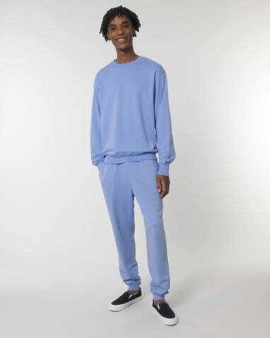 Matcher Vintage - Das Garment-Dyed Rundhals-Unisex-Sweatshirt aus French Terry - G. Dyed Swimmer Blue - L bedrucken, Art.-Nr. STSU085C1031L