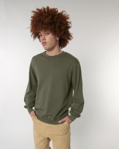 Matcher Vintage - Das Garment-Dyed Rundhals-Unisex-Sweatshirt aus French Terry - G. Dyed Khaki - S bedrucken, Art.-Nr. STSU085C1091S