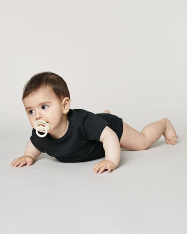 Baby Body - Der kurzärmelige Baby-Body - Black - 18-24 m/86-92cm bedrucken, Art.-Nr. STUB103C002B4