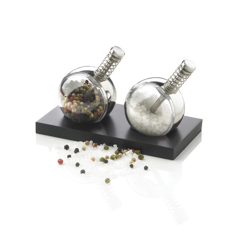 Planet Salz &amp; Pfeffer Set schwarz bedrucken, Art.-Nr. P262.340
