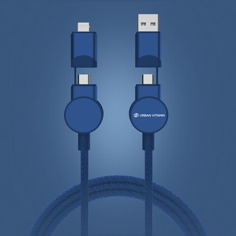 Oakland RCS rKunststoff 1,2m 6-in-1 Fast-Charging 45W Kabel blau bedrucken, Art.-Nr. P302.705 Oakland RCS rKunststoff 1,2m 6-in-1 Fast-Charging 45W Kabel blau bedrucken, Art.-Nr. P302.705