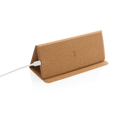 Wireless 10W Kork-Mauspad mit Ladefunktion und Ständer braun bedrucken, Art.-Nr. P308.519 Wireless 10W Kork-Mauspad mit Ladefunktion und Ständer braun bedrucken, Art.-Nr. P308.519
