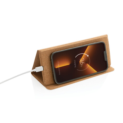 Wireless 10W Kork-Mauspad mit Ladefunktion und Ständer braun bedrucken, Art.-Nr. P308.519 Wireless 10W Kork-Mauspad mit Ladefunktion und Ständer braun bedrucken, Art.-Nr. P308.519
