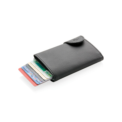 C-Secure RFID Kartenhalter und Geldbörse schwarz, silber bedrucken, Art.-Nr. P850.511