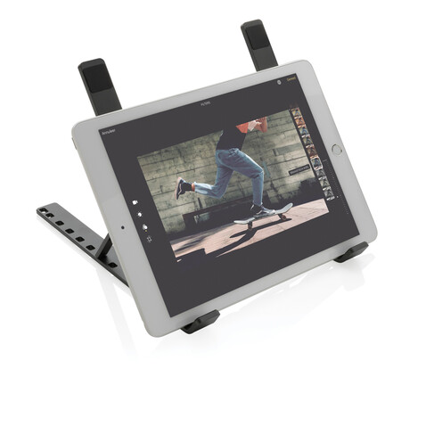 Terra universeller Laptop-/Tablet-Ständer aus RCS Aluminium grau bedrucken, Art.-Nr. P301.652 Terra universeller Laptop-/Tablet-Ständer aus RCS Aluminium grau bedrucken, Art.-Nr. P301.652