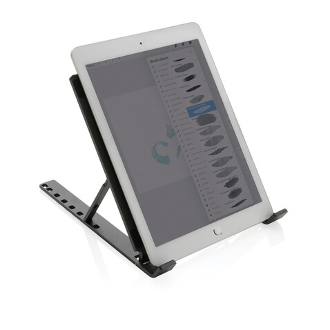 Terra universeller Laptop-/Tablet-Ständer aus RCS Aluminium grau bedrucken, Art.-Nr. P301.652 Terra universeller Laptop-/Tablet-Ständer aus RCS Aluminium grau bedrucken, Art.-Nr. P301.652