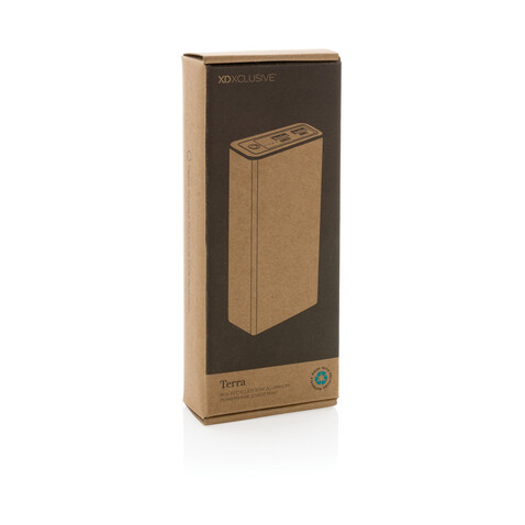 Terra 20.000mAh 20W Powerbank aus RCS recyceltem Aluminium grau bedrucken, Art.-Nr. P322.632